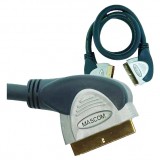 Obrázek výrobku: kabel SCART - SCART  3m  MASCOM úhlový